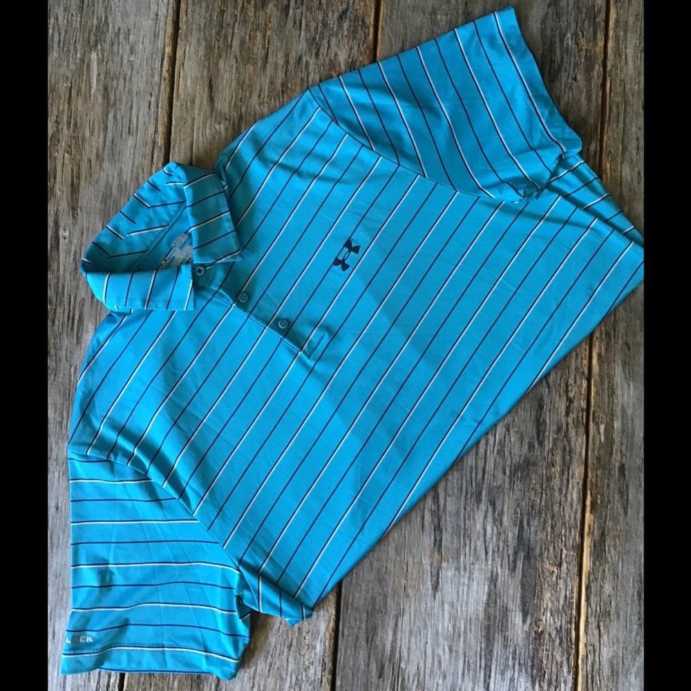 Under Armour Men's Blue Striped Polo Shirt
